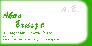 akos bruszt business card